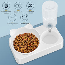 Load image into Gallery viewer, Double Pet Bowls  For Food And  Water with Auto Water Dispenser
